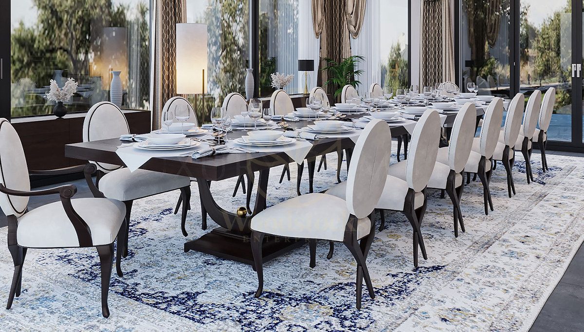 Luxury Preston Handcrafted Teak Dining Table Set, Saharanpur, Dining Table