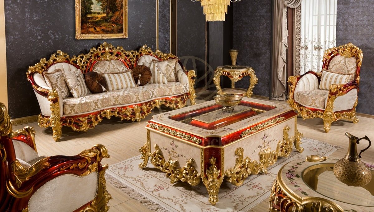 Royal Armagan Hand Carved Teak Sofa Set, Saharanpur, Sofa Set