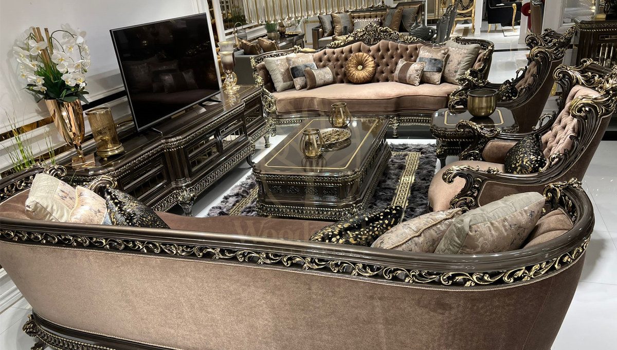 Royal Prenses Hand Carved Teak Sofa Set, Saharanpur, Sofa Set