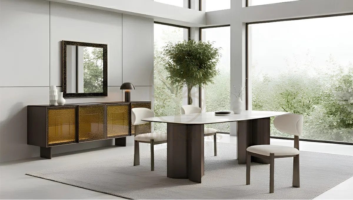 Luxury Padova Handcrafted Teak Dining Table Set, Saharanpur, view 5