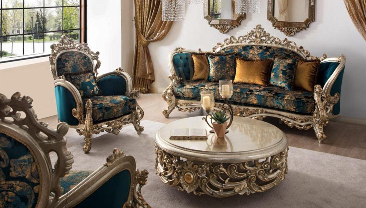 Royal Korel Hand Carved Teak Sofa Set, Saharanpur, Sofa Set