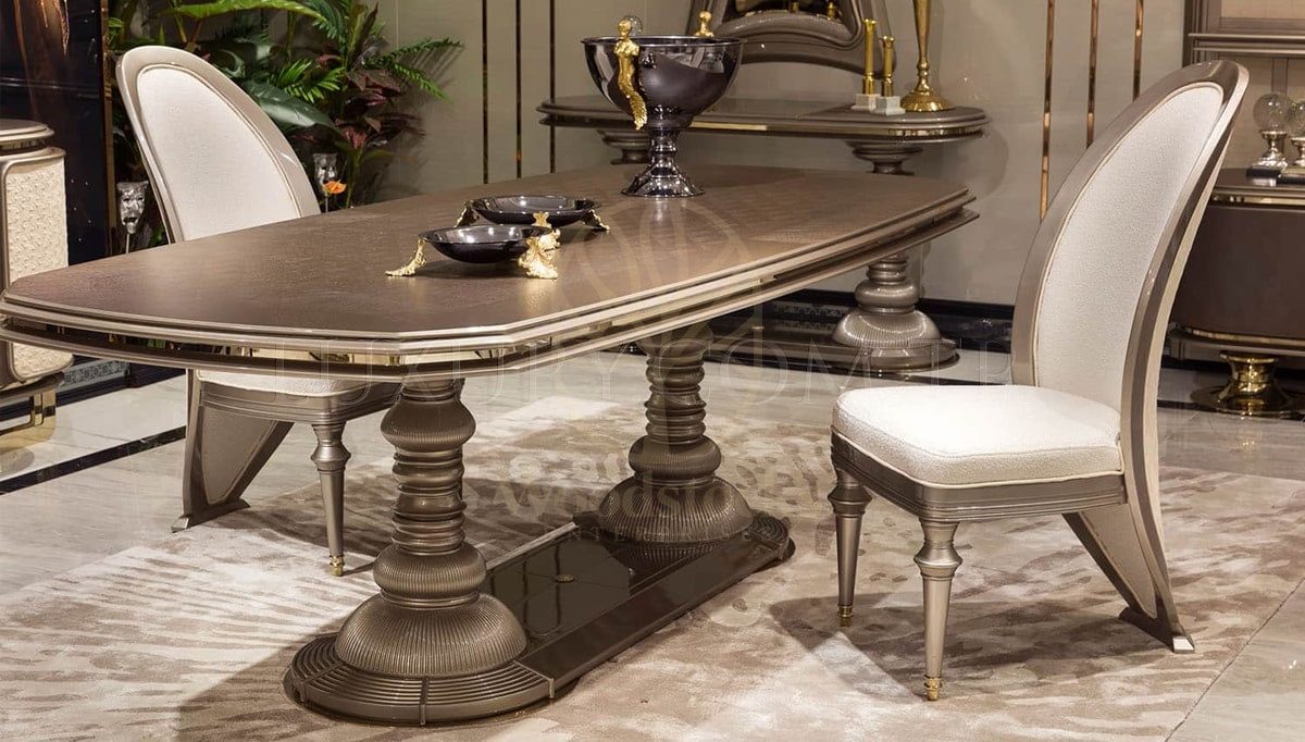 Luxury Volera Handcrafted Teak Dining Table Set, Saharanpur, view 3