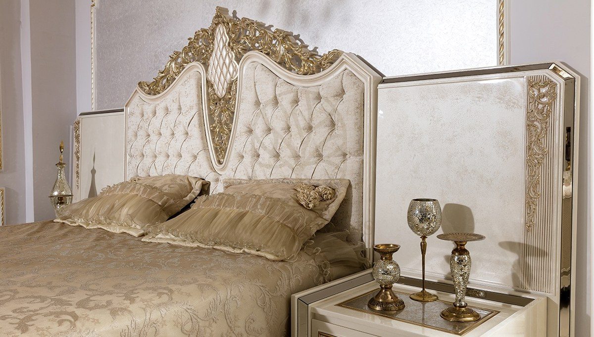 Royal Rabesa White Hand Carved Teak King Size Bed, Saharanpur, view 10