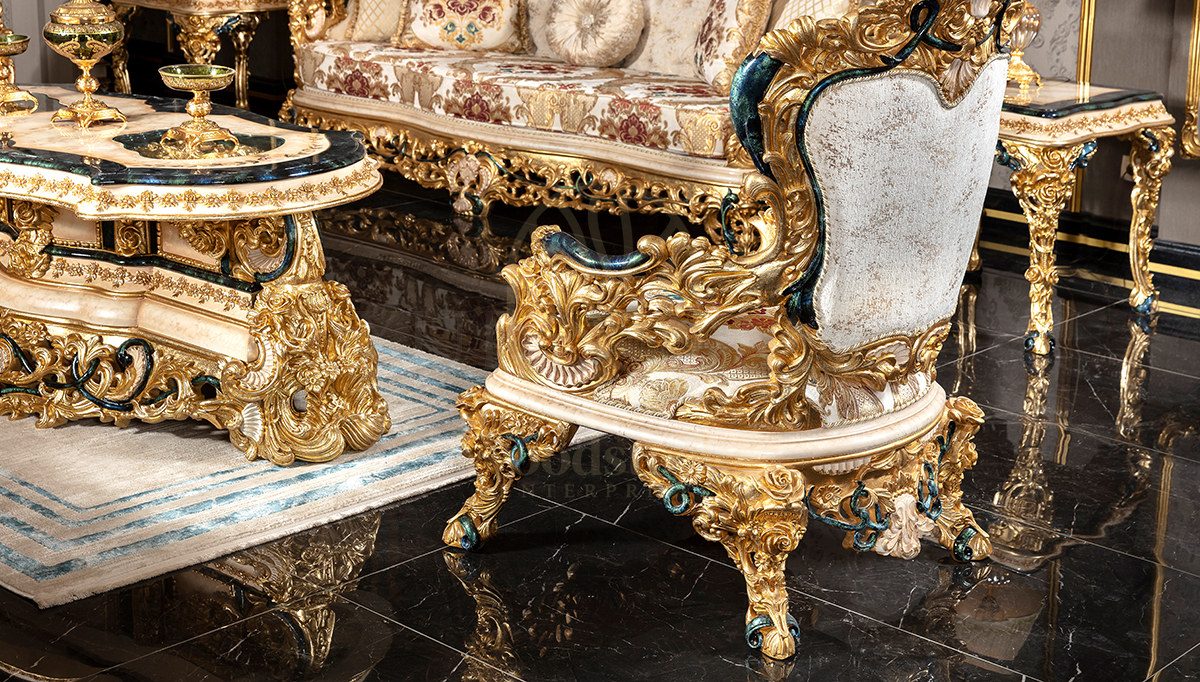Royal Ciragan Hand Carved Teak Sofa Set II, Saharanpur, view 3