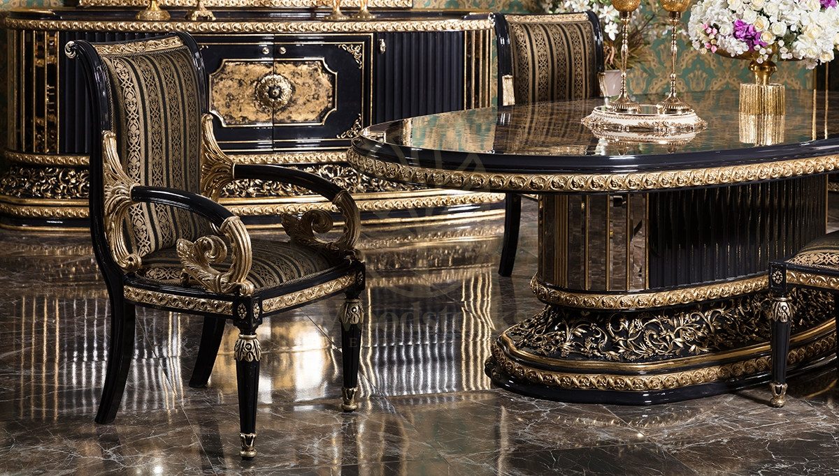 Royal Hercai Hand Carved Teak Dining Table Set, Saharanpur, view 3
