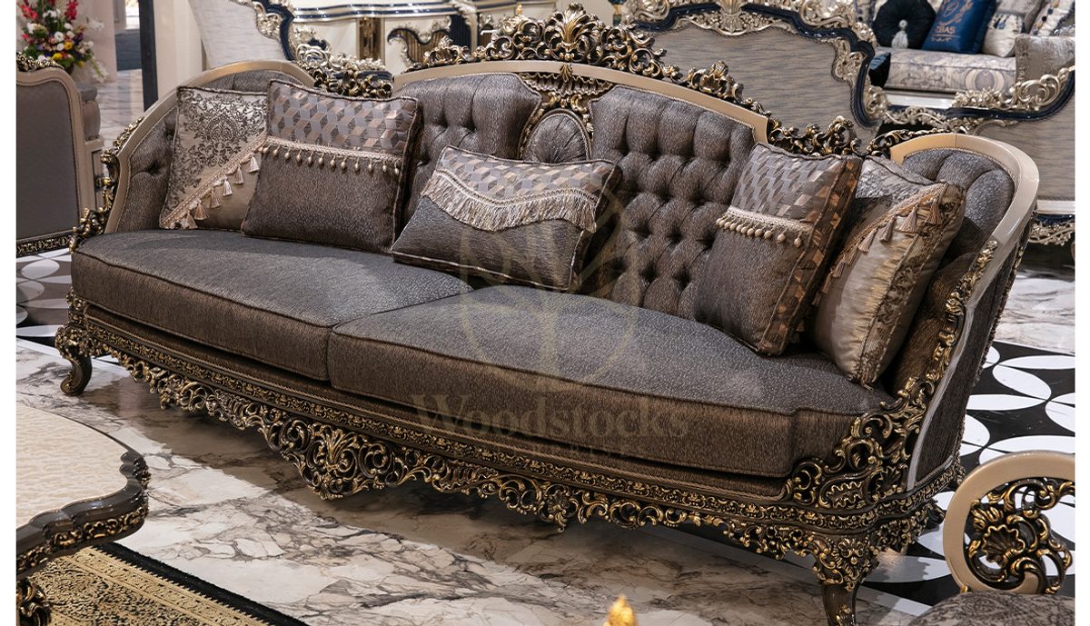 Royal Aregon Hand Carved Teak Sofa Set, Saharanpur, view 2