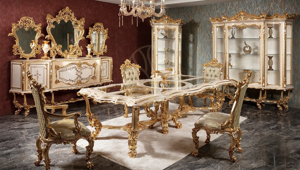 Royal Radisson Hand Carved Teak Dining Table Set, Saharanpur, Dining Table