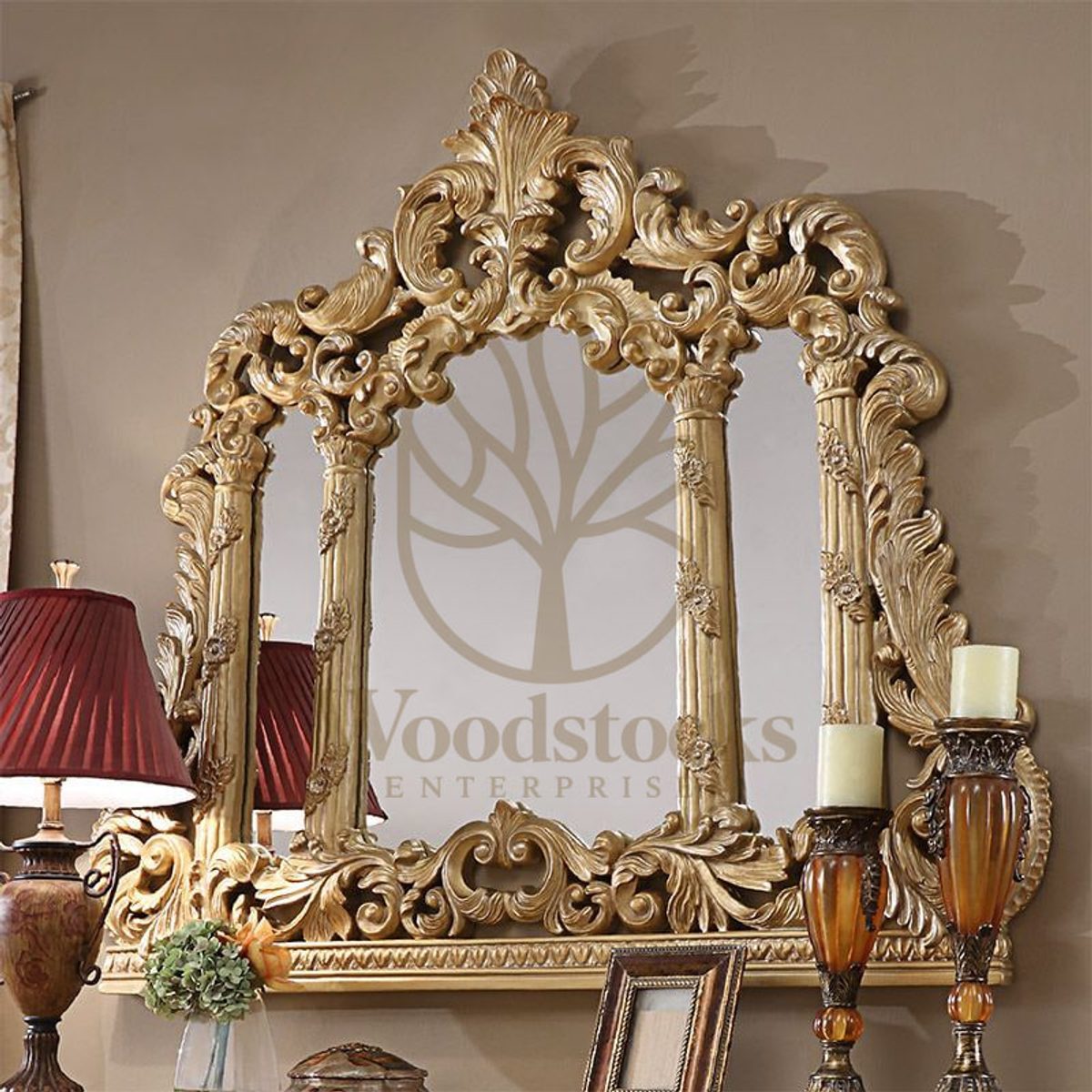 Teak Antique Gold Dressing Table, Dressing Table