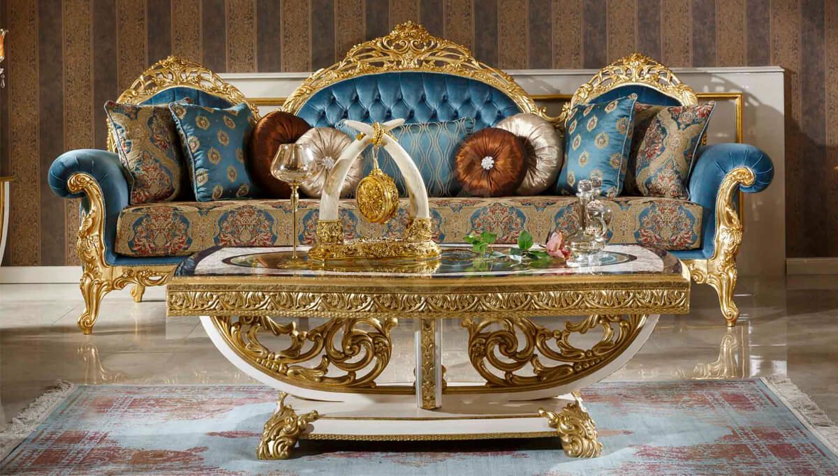 Royal Sultanahmet Hand Carved Teak Sofa Set II, Saharanpur, view 4