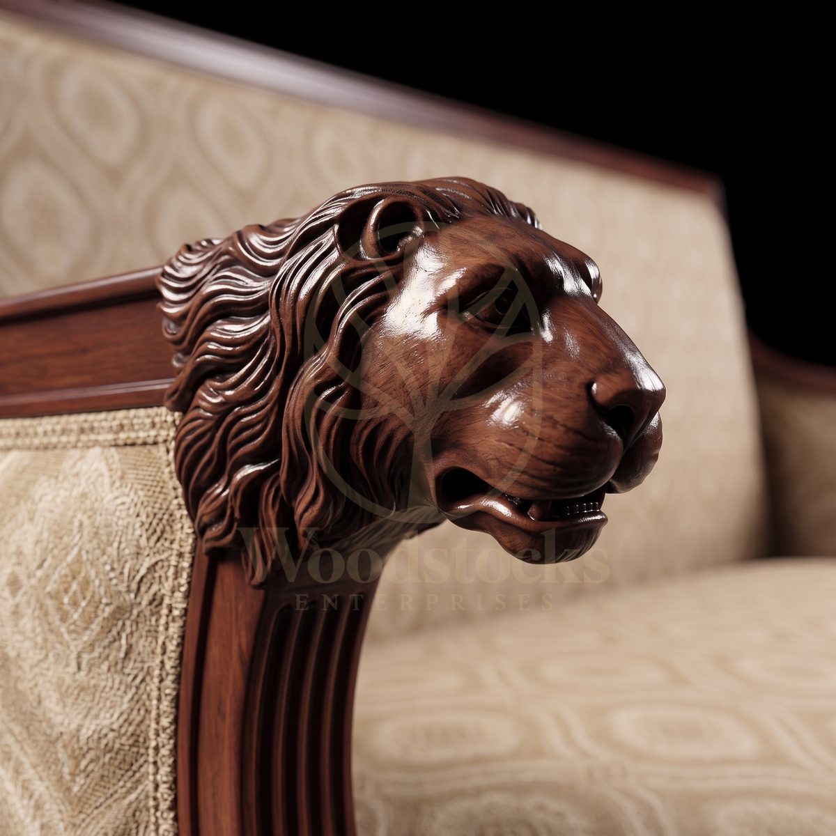 Hand Carved Teak Rue de Cléry Sentinel Canapé, Saharanpur, view 3