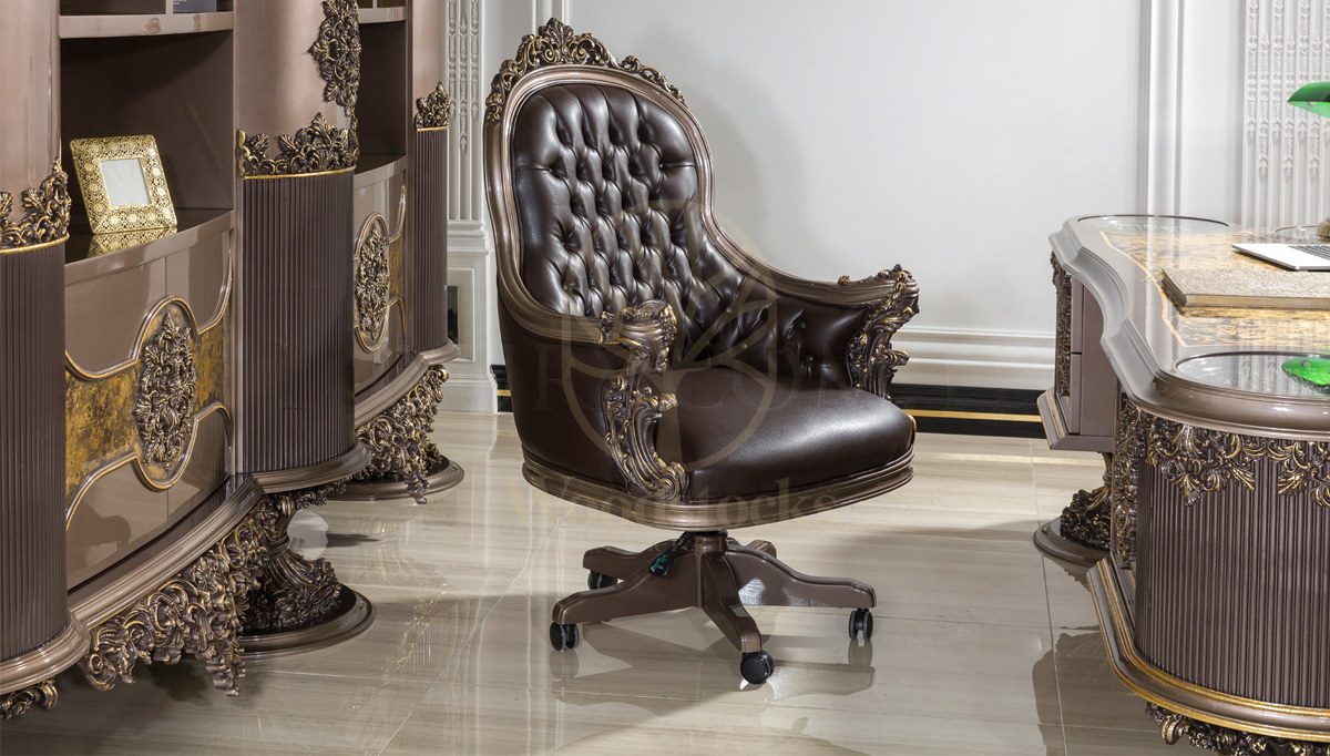 Royal Neova Hand Carved Teak Office Table, Saharanpur, view 7