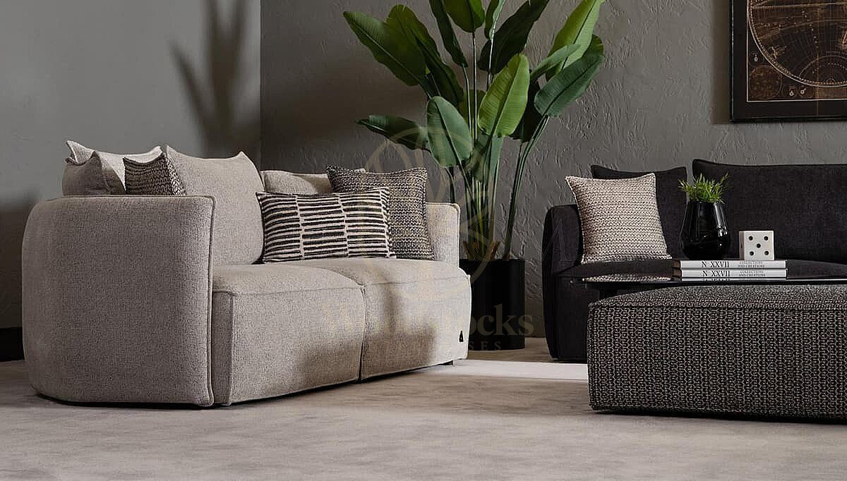 Luxury Arvento Grey Handcrafted Teak Sofa Set, Saharanpur, view 4