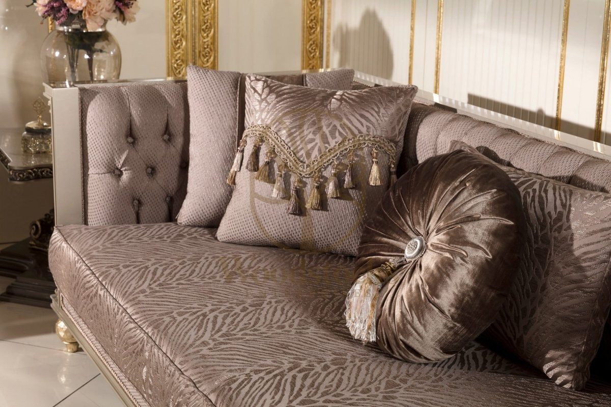 Teak Roma Mauve Velvet Sofa Set, view 9