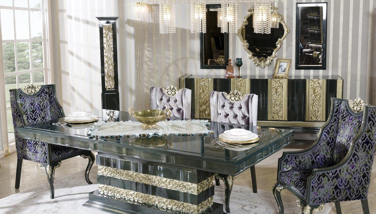 Royal Almera Hand Carved Teak Dining Table Set, Saharanpur, view 2