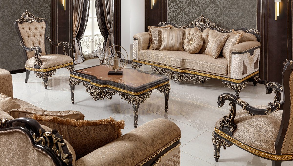 Royal Selda Hand Carved Teak Sofa Set, Saharanpur, Sofa Set
