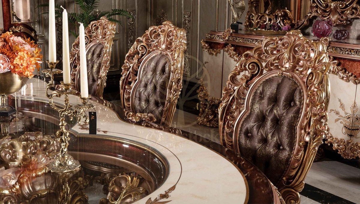 Royal Sumela Hand Carved Teak Dining Table Set, Saharanpur, view 9