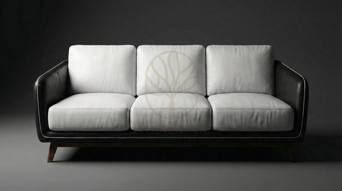 Luxury Teak Manhattan Modernist Leather Sofa Ensemble, Saharanpur, view 2
