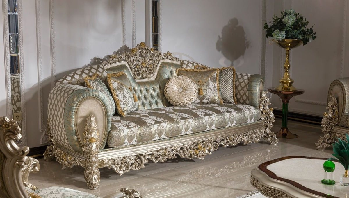 Royal Haseki Hand Carved Teak Sofa Set, Saharanpur, view 3