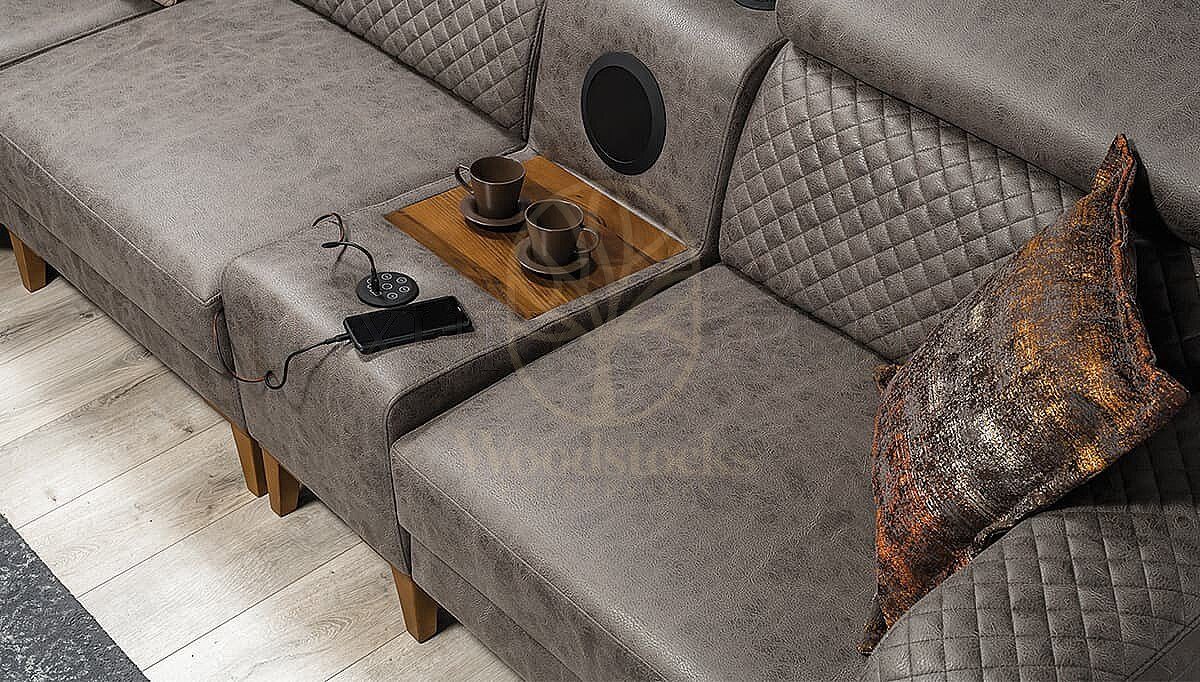 Luxury Merano Handcrafted Teak L-Shape Sofa, Saharanpur, view 5