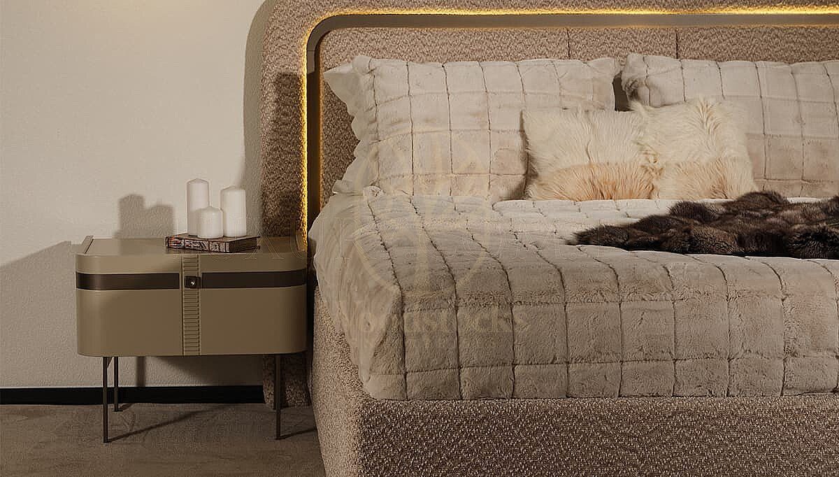 Luxury Yildiz Beige Handcrafted Teak King Size Bed, Saharanpur, view 2