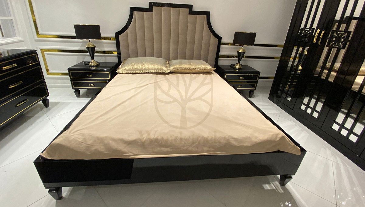 Luxury Diego Art Deco Handcrafted Teak King Size Bed, Saharanpur, view 6