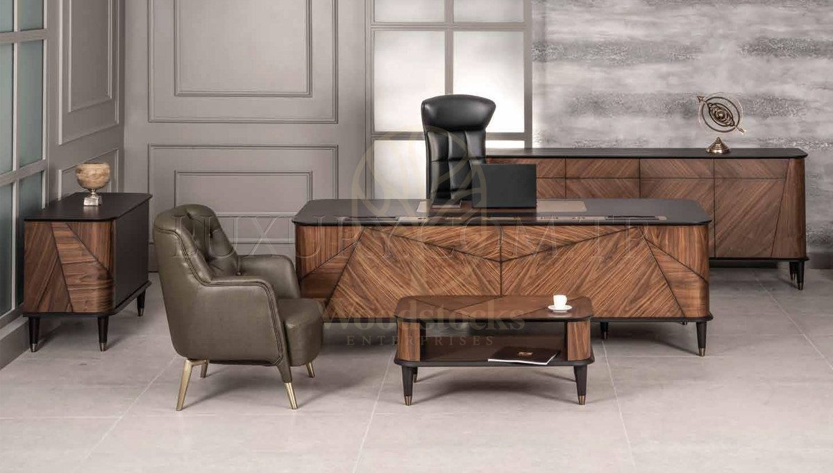 Luxury Forney Handcrafted Teak Office Table, Saharanpur, view 2