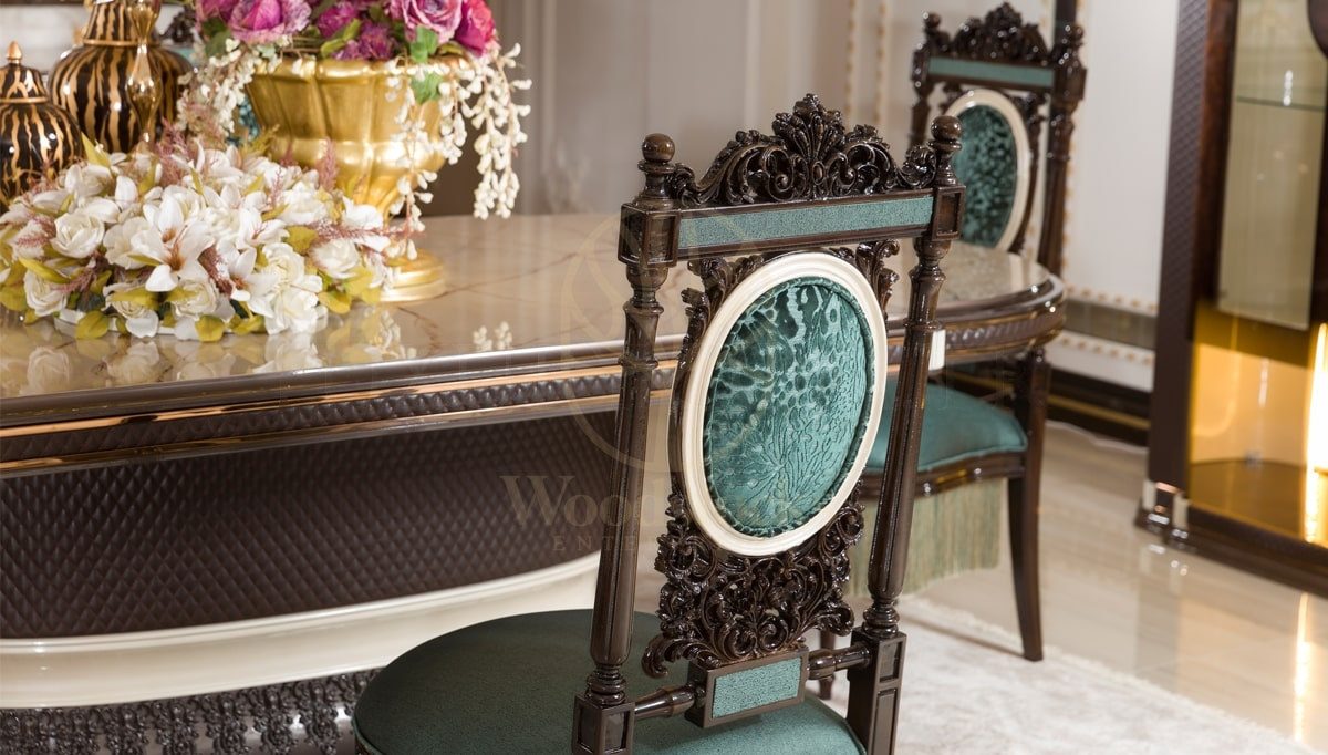 Royal Pataya Hand Carved Teak Dining Table Set, Saharanpur, view 3
