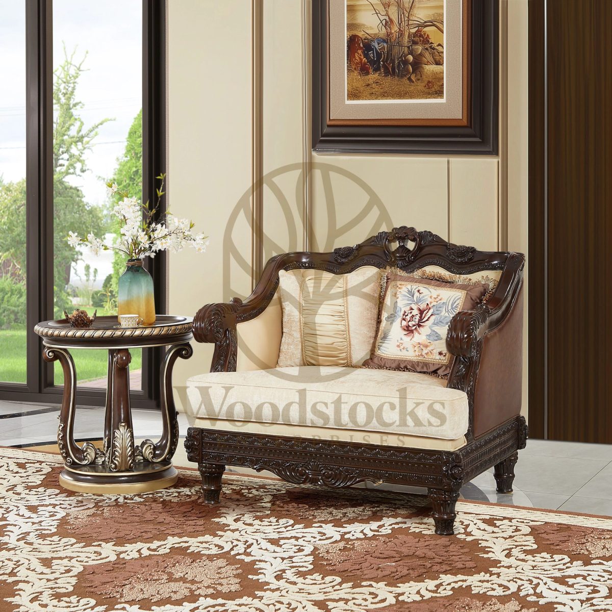 Teak Classical Cherry Sofa Set, alternate view