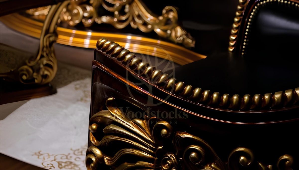 Royal Impera Hand Carved Teak Office Table, Saharanpur, view 8