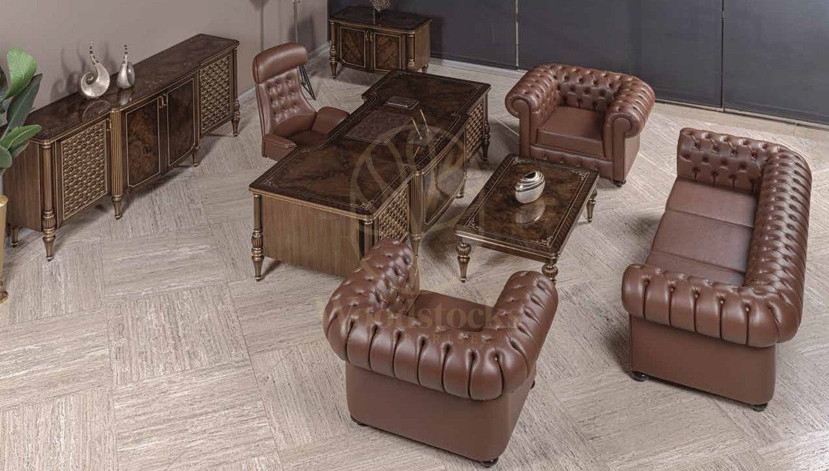 Royal Mirza Hand Carved Teak Office Table, Saharanpur, Office & Study Table