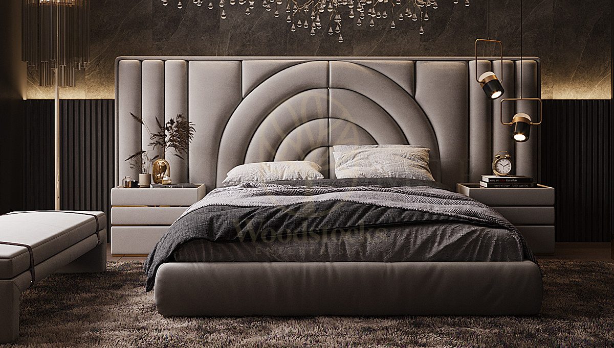 Luxury Mirella Handcrafted Teak King Size Bed, Saharanpur, King Size Bed