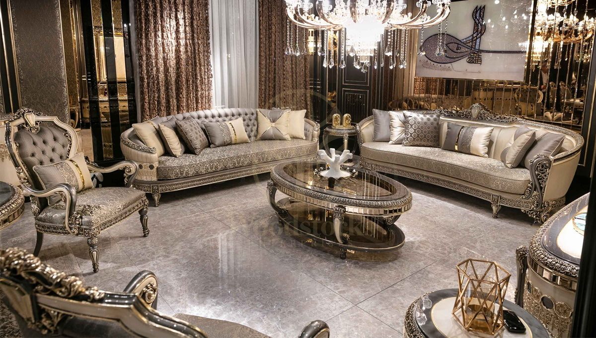 Royal Morbida Hand Carved Teak Sofa Set, Saharanpur, view 2
