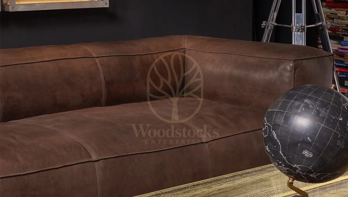 Royal London Chesterfield Leather Hand Carved Teak Sofa Set, Saharanpur, view 2