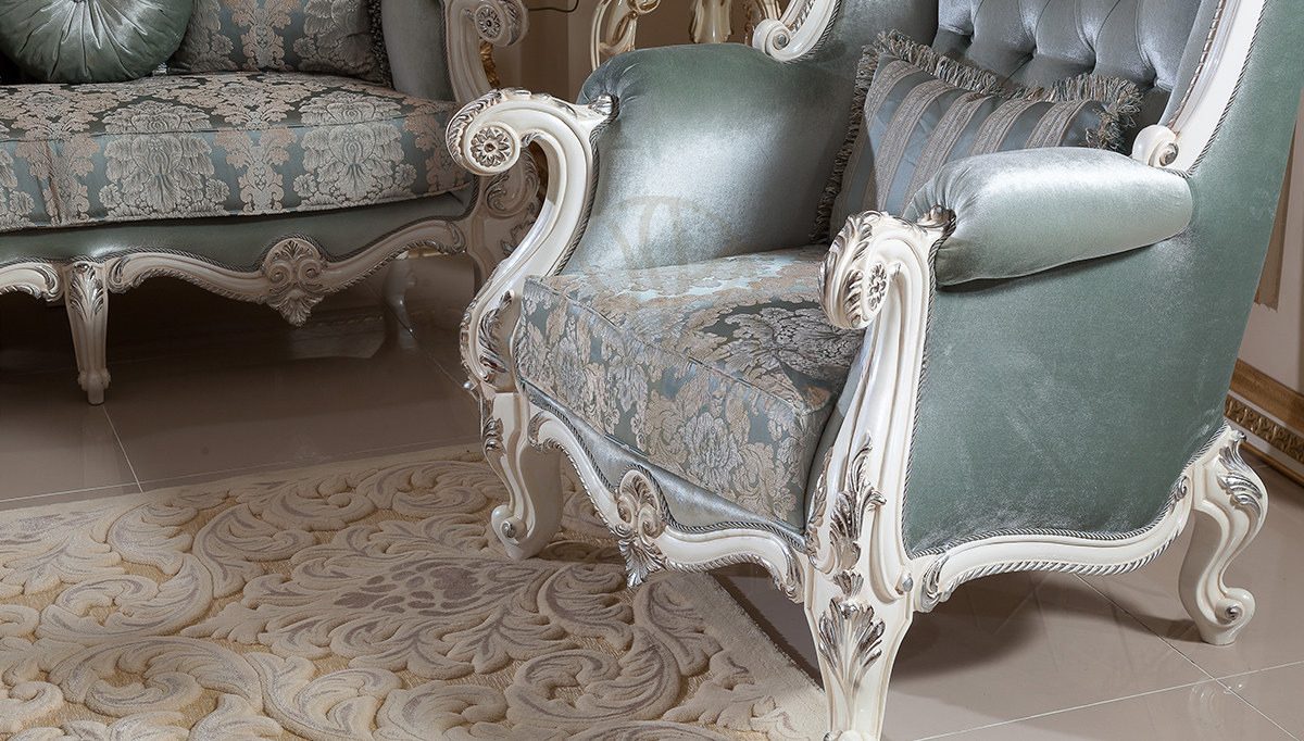 Royal Kayihan Blue Hand Carved Teak Sofa Set, Saharanpur, view 6