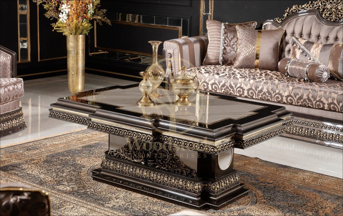 Teak Palace Brown and Gold Center Table, view 2