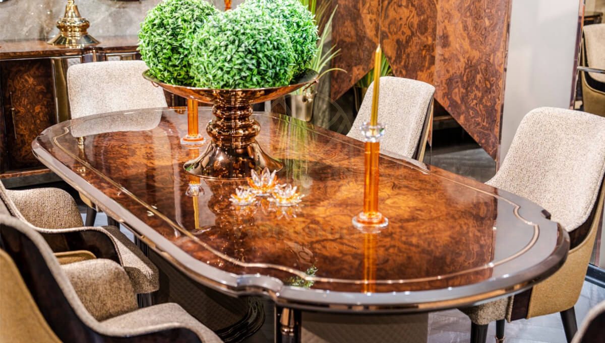 Luxury Bkirmizia Handcrafted Teak Dining Table Set, Saharanpur, view 9