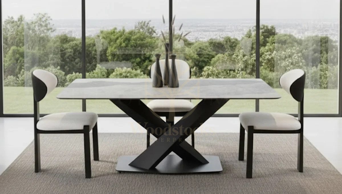 Luxury Tonelli Handcrafted Teak Dining Table Set, Saharanpur, view 6