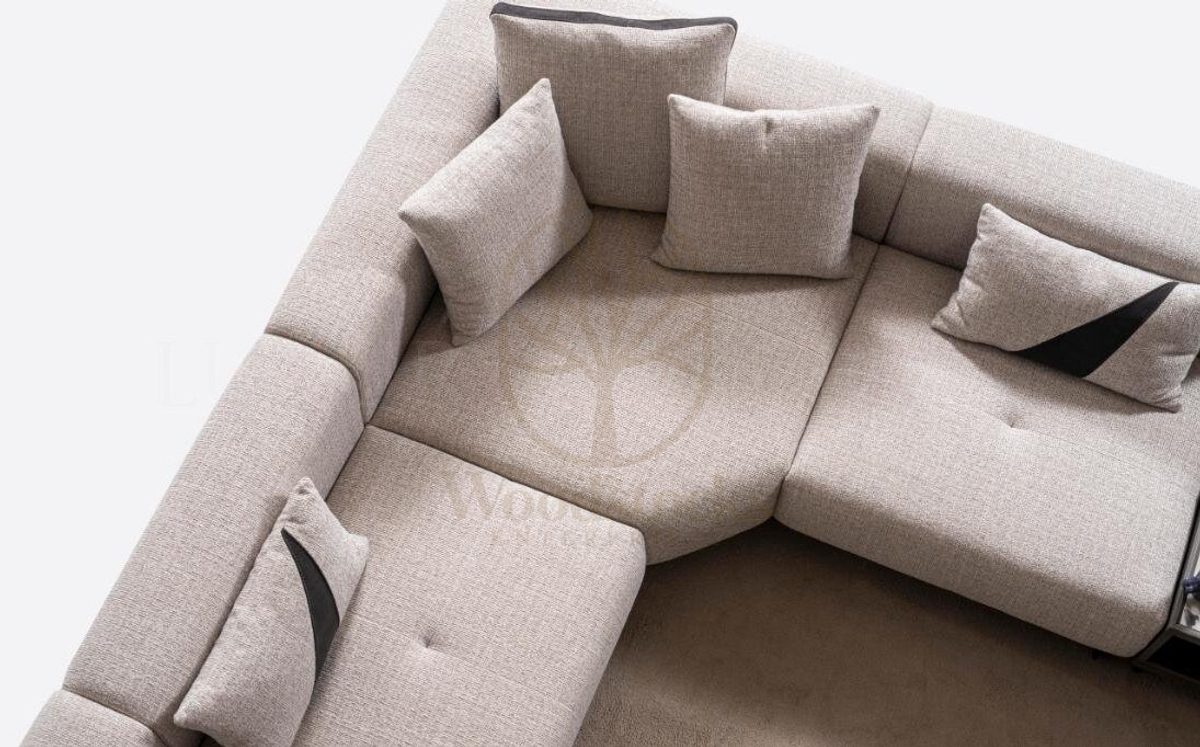 Luxury Orlena Handcrafted Teak L-Shape Sofa, Saharanpur, view 3