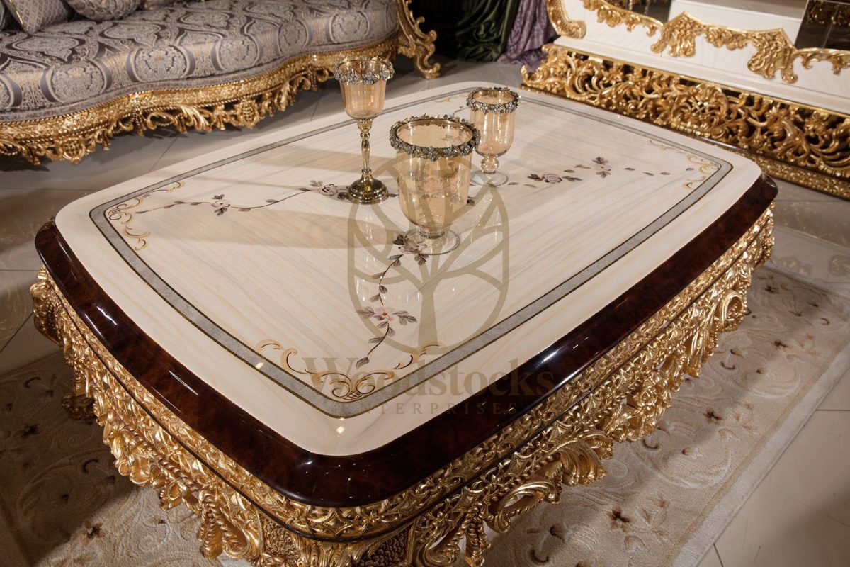 Teak Sovereign Antique Gold Center Table, view 2