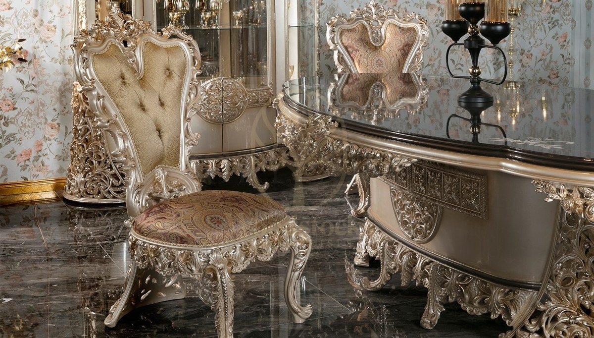 Royal Maskat Hand Carved Teak Dining Table Set, Saharanpur, view 10