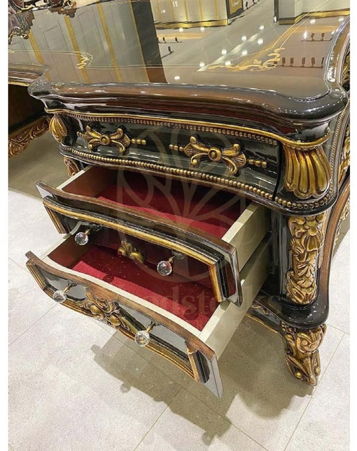Royal Efsun Hand Carved Teak Office Table, Saharanpur, view 8