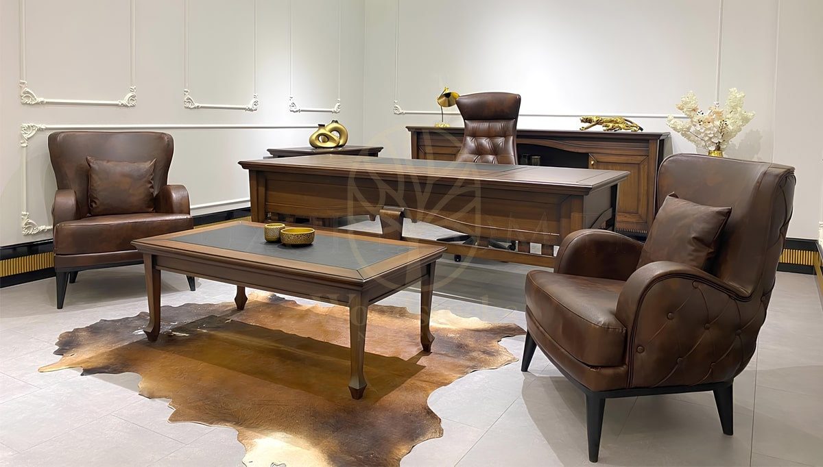 Luxury Kamelya Handcrafted Teak Office Table, Saharanpur, view 2