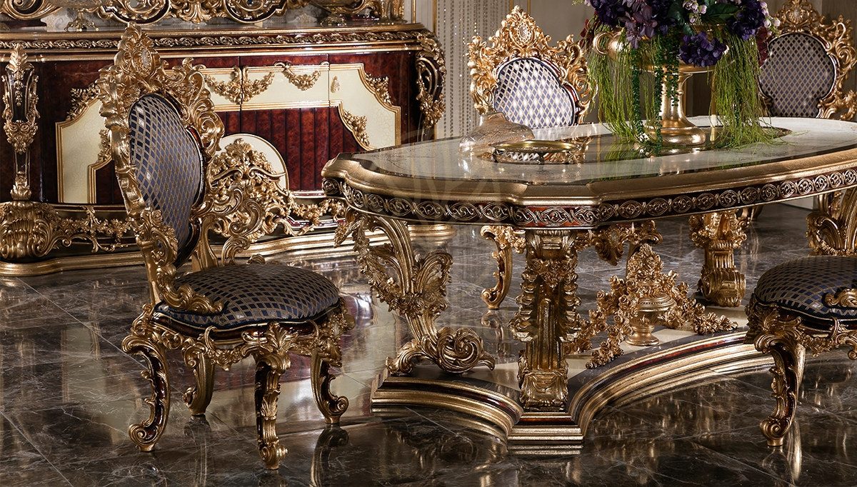 Royal Aspendos Hand Carved Teak Dining Table Set II, Saharanpur, view 2