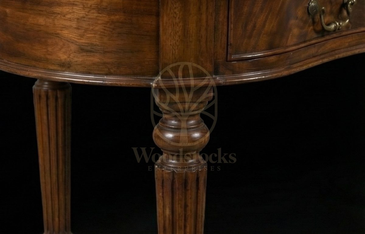 Royal Teak Regency Kidney-Desk & Leather Companion Chair, Saharanpur, view 4