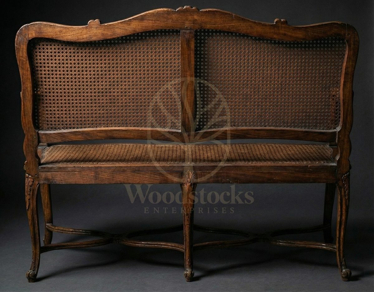 Royal Hand Carved Teak Bourgogne Louis XV Settee, Saharanpur, view 7