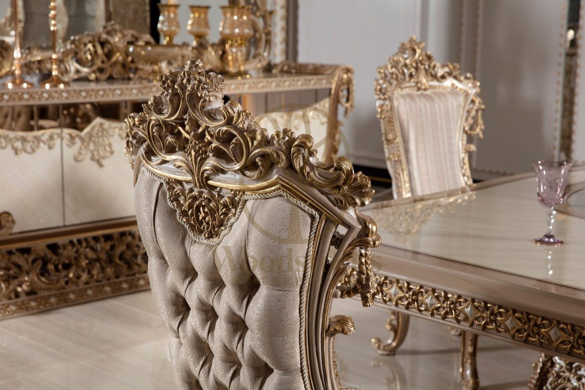 Teak Sovereign Light Brown and Gold Dining Set, view 6