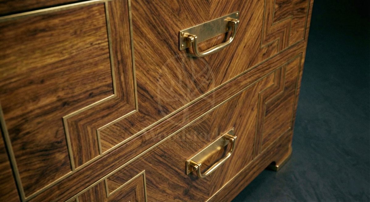 Luxury Teak Ruhlmann Chevron Art Deco Chest, Saharanpur, view 4