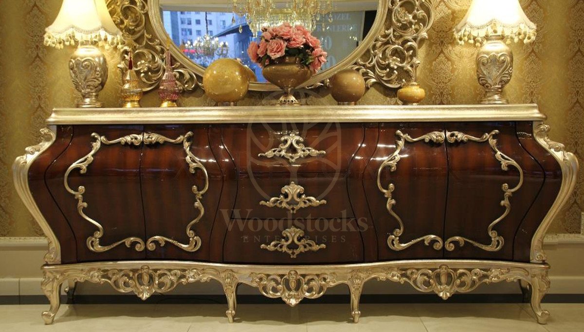 Royal Arnold Hand Carved Teak Dining Table Set, Saharanpur, view 9