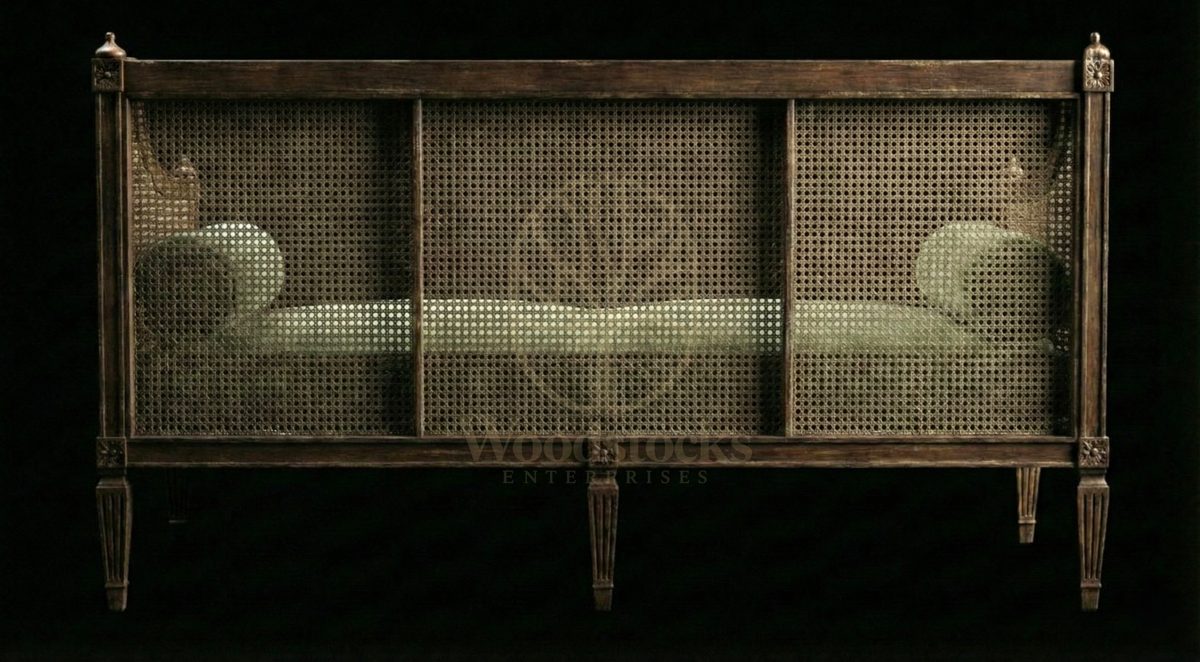 Luxury Teak Chowringhee Cane-Back Day Bed, Saharanpur, view 6