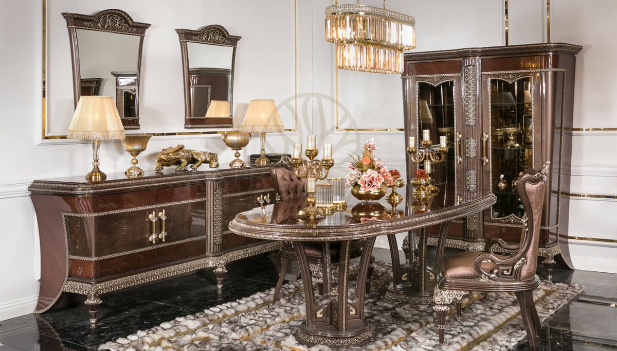 Royal Radiant Hand Carved Teak Dining Table Set, Saharanpur, Dining Table